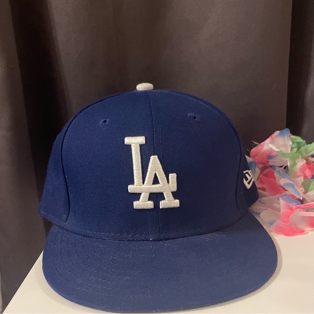 LA Los Angeles Dodgers New Era Wool Fitted Blue Pro Hat Size 7